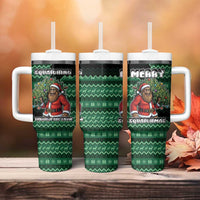 Bigfoot Christmas Tumbler With Handle Squatching Through The Snow - Wonder Print Shop