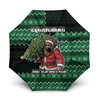 Bigfoot Christmas Umbrella Squatching Through The Snow - Wonder Print Shop