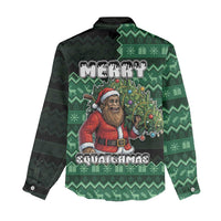 Bigfoot Christmas Women Casual Shirt Squatching Through The Snow - Wonder Print Shop