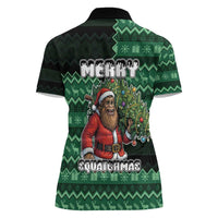 Bigfoot Christmas Women Polo Shirt Squatching Through The Snow - Wonder Print Shop