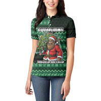 Bigfoot Christmas Women Polo Shirt Squatching Through The Snow - Wonder Print Shop