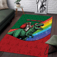 T Rex And Jesus Christmas Area Rug Not Today Santa - Wonder Print Shop