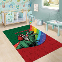 T Rex And Jesus Christmas Area Rug Not Today Santa - Wonder Print Shop