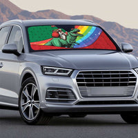 T Rex And Jesus Christmas Auto Sun Shade Not Today Santa - Wonder Print Shop