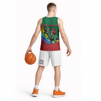 T Rex And Jesus Christmas Basketball Jersey Not Today Santa - Wonder Print Shop