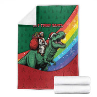 T Rex And Jesus Christmas Blanket Not Today Santa - Wonder Print Shop