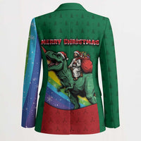 T Rex And Jesus Christmas Blazer Not Today Santa - Wonder Print Shop