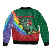 T Rex And Jesus Christmas Bomber Jacket Not Today Santa - Wonder Print Shop