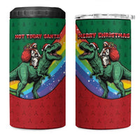 T Rex And Jesus Christmas 4 in 1 Can Cooler Tumbler Not Today Santa - Wonder Print Shop