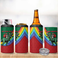 T Rex And Jesus Christmas 4 in 1 Can Cooler Tumbler Not Today Santa - Wonder Print Shop