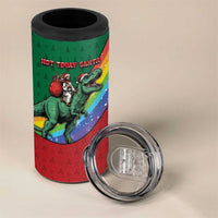 T Rex And Jesus Christmas 4 in 1 Can Cooler Tumbler Not Today Santa - Wonder Print Shop