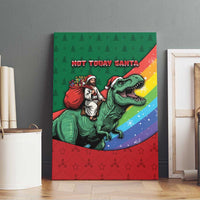 T Rex And Jesus Christmas Canvas Wall Art Not Today Santa - Wonder Print Shop