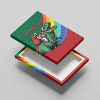 T Rex And Jesus Christmas Canvas Wall Art Not Today Santa - Wonder Print Shop