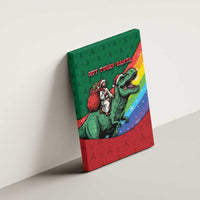 T Rex And Jesus Christmas Canvas Wall Art Not Today Santa - Wonder Print Shop