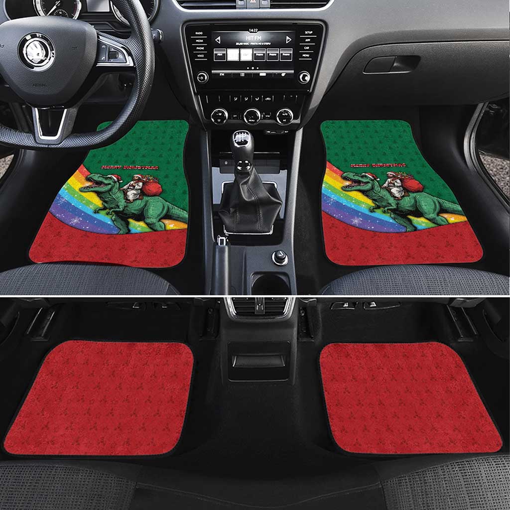T Rex And Jesus Christmas Car Mats Not Today Santa - Wonder Print Shop