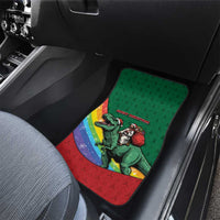 T Rex And Jesus Christmas Car Mats Not Today Santa - Wonder Print Shop