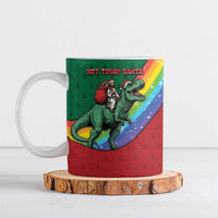 T Rex And Jesus Christmas Ceramic Mug Not Today Santa - Wonder Print Shop