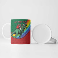 T Rex And Jesus Christmas Ceramic Mug Not Today Santa - Wonder Print Shop