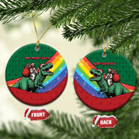 T Rex And Jesus Christmas Ceramic Ornament Not Today Santa - Wonder Print Shop