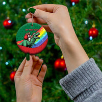 T Rex And Jesus Christmas Ceramic Ornament Not Today Santa - Wonder Print Shop