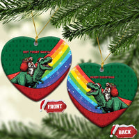 T Rex And Jesus Christmas Ceramic Ornament Not Today Santa - Wonder Print Shop