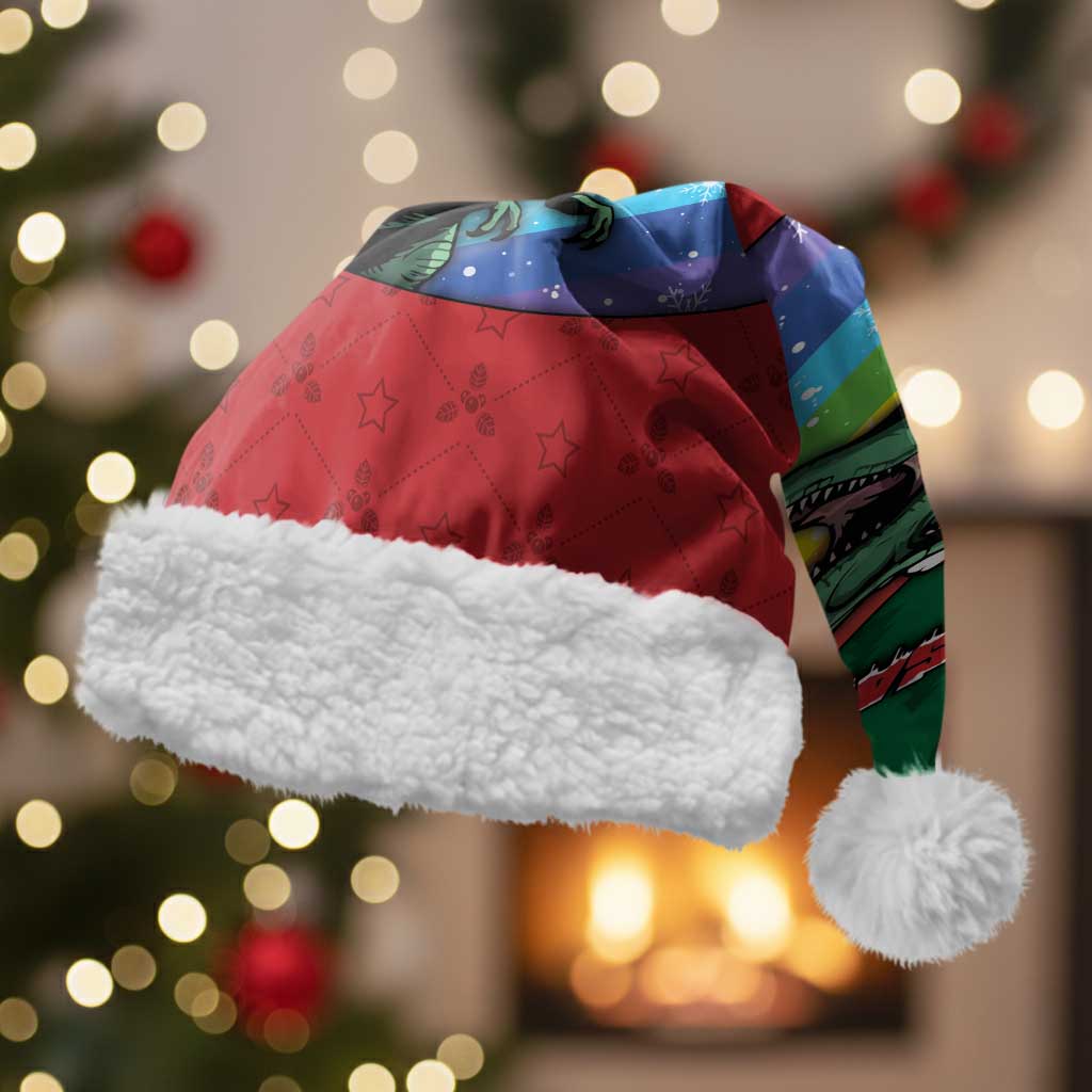 T Rex And Jesus Christmas Santa Hat Not Today Santa - Wonder Print Shop