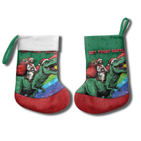 T Rex And Jesus Christmas Stocking Not Today Santa - Wonder Print Shop