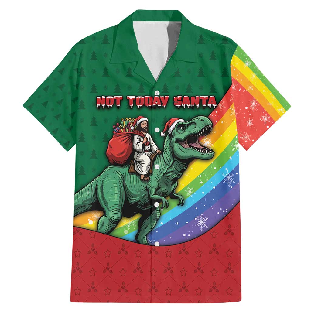 T Rex And Jesus Christmas Family Matching Mermaid Dress and Hawaiian Shirt Not Today Santa - Wonder Print Shop