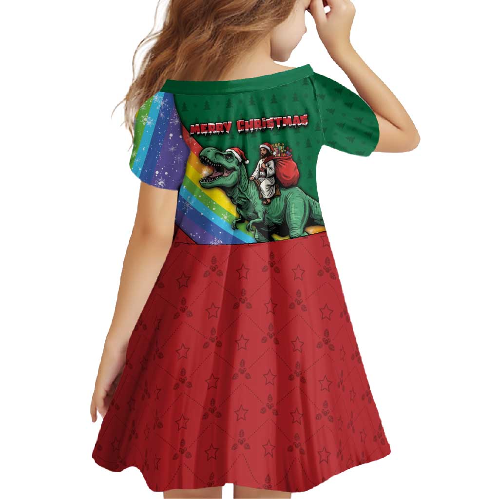T Rex And Jesus Christmas Family Matching Off Shoulder Maxi Dress and Hawaiian Shirt Not Today Santa - Wonder Print Shop