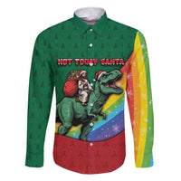 T Rex And Jesus Christmas Family Matching Short Sleeve Bodycon Dress and Hawaiian Shirt Not Today Santa - Wonder Print Shop