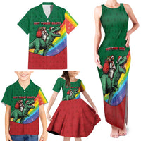 T Rex And Jesus Christmas Family Matching Tank Maxi Dress and Hawaiian Shirt Not Today Santa - Wonder Print Shop