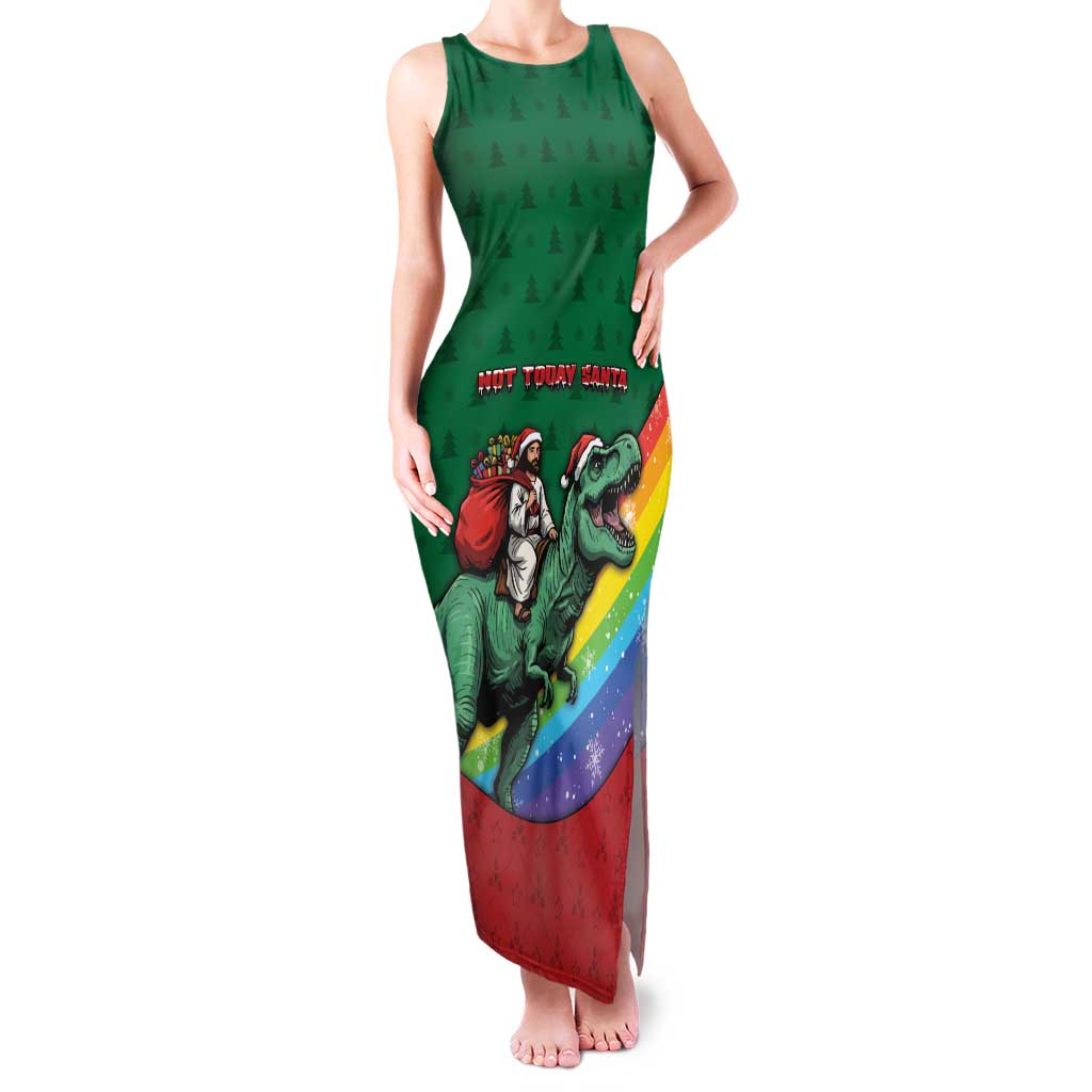 T Rex And Jesus Christmas Family Matching Tank Maxi Dress and Hawaiian Shirt Not Today Santa - Wonder Print Shop