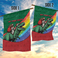 T Rex And Jesus Christmas Garden Flag Not Today Santa - Wonder Print Shop