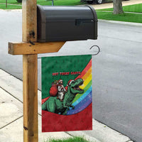 T Rex And Jesus Christmas Garden Flag Not Today Santa - Wonder Print Shop