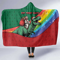 T Rex And Jesus Christmas Hooded Blanket Not Today Santa - Wonder Print Shop