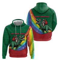 T Rex And Jesus Christmas Hoodie Not Today Santa - Wonder Print Shop