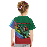 T Rex And Jesus Christmas Kid T Shirt Not Today Santa - Wonder Print Shop