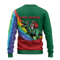 T Rex And Jesus Christmas Ugly Christmas Sweater Not Today Santa - Wonder Print Shop