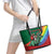 T Rex And Jesus Christmas Leather Tote Bag Not Today Santa - Wonder Print Shop