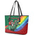 T Rex And Jesus Christmas Leather Tote Bag Not Today Santa - Wonder Print Shop