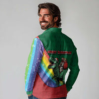 T Rex And Jesus Christmas Long Sleeve Polo Shirt Not Today Santa - Wonder Print Shop