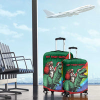 T Rex And Jesus Christmas Luggage Cover Not Today Santa - Wonder Print Shop