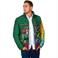 T Rex And Jesus Christmas Padded Jacket Not Today Santa - Wonder Print Shop