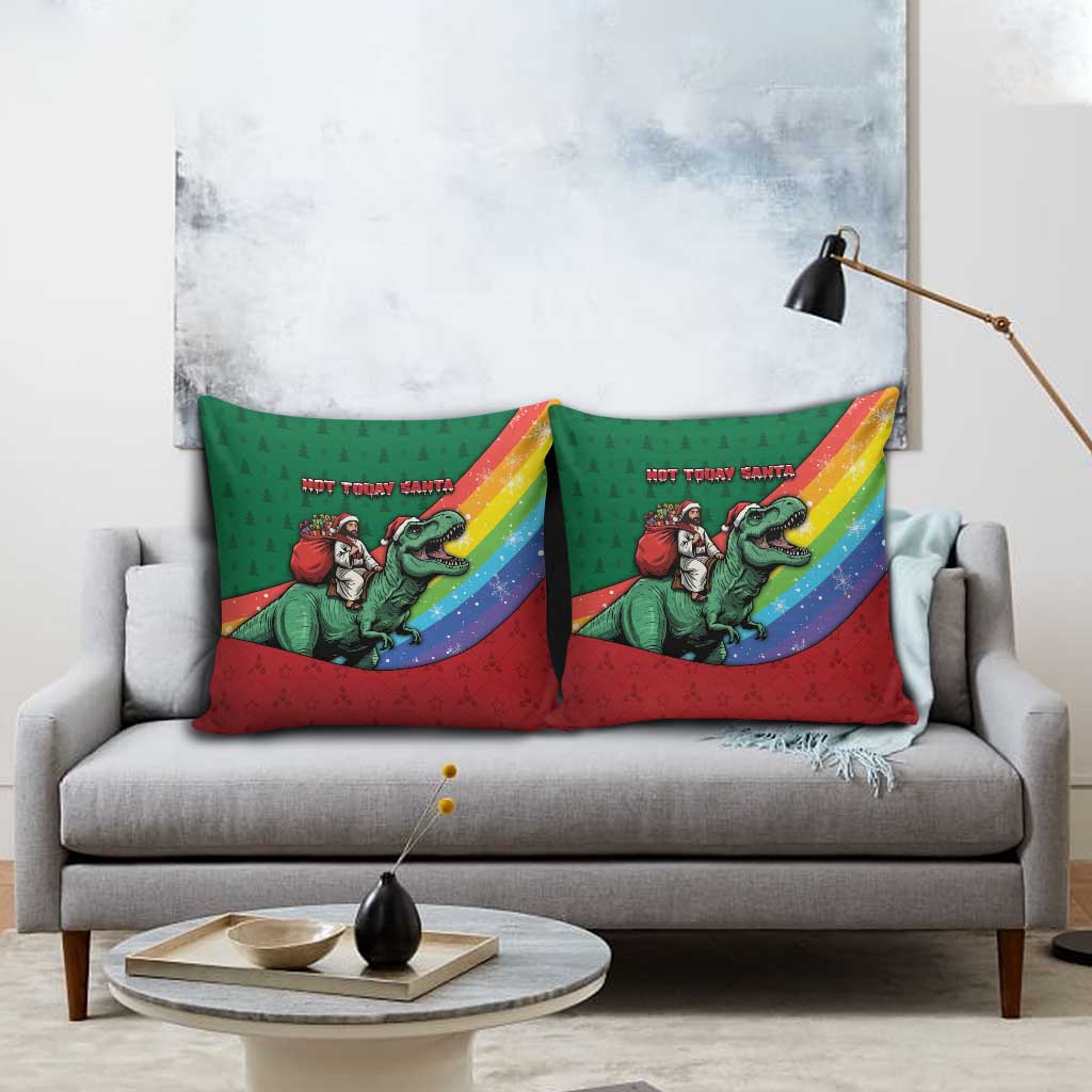 T Rex And Jesus Christmas Pillow Cover Not Today Santa - Wonder Print Shop