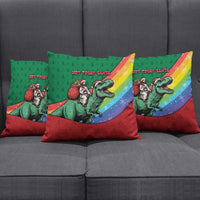 T Rex And Jesus Christmas Pillow Cover Not Today Santa - Wonder Print Shop