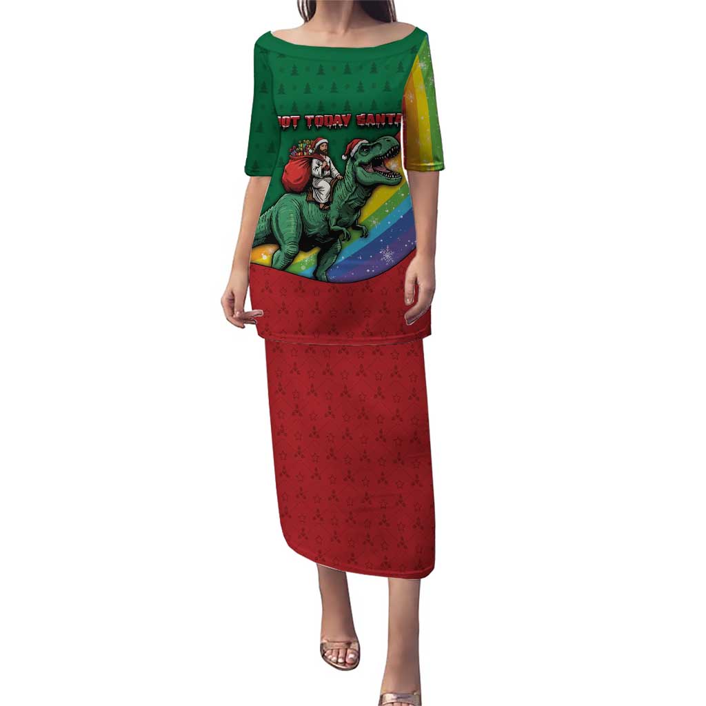 T Rex And Jesus Christmas Puletasi Not Today Santa - Wonder Print Shop