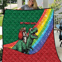 T Rex And Jesus Christmas Quilt Not Today Santa - Wonder Print Shop