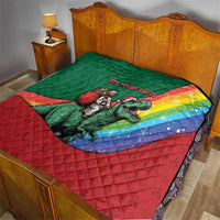 T Rex And Jesus Christmas Quilt Not Today Santa - Wonder Print Shop
