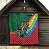 T Rex And Jesus Christmas Quilt Not Today Santa - Wonder Print Shop