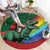 T Rex And Jesus Christmas Round Carpet Not Today Santa - Wonder Print Shop